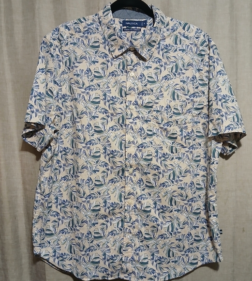 Nautica Other - Nautica Blue and Cream Casual Button Down Shirt